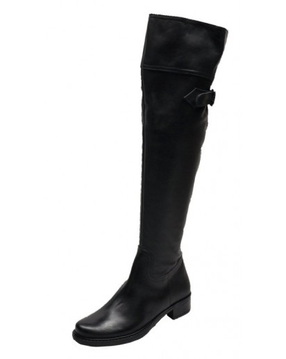 STIVALE VITELLO NERO ALTO SUOLA GOMMA