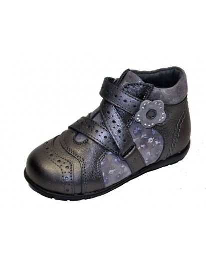 SCARPA BIMBO CINT.VELCRO PELLE ST.PIOMBO