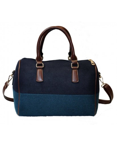 BORSA FELTRINO BICOLORE BLU-TURCHESE