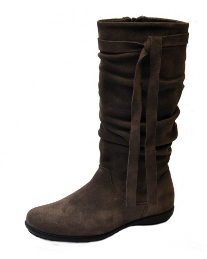 STIVALE PELLE SCAMOSCIATA TAUPE