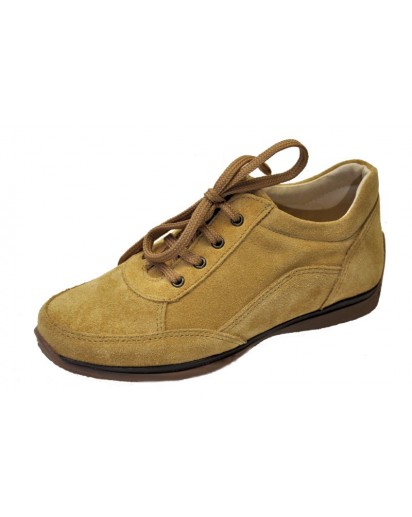 SCARPA BIMBO ALLACCIATA CAMOSCIO CUOIO