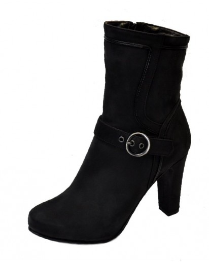 STIVALETTO NABUK NERO TACCO 90 MM