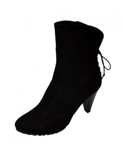 STIVALETTO CAMOSCIO NERO TACCO 70 MM