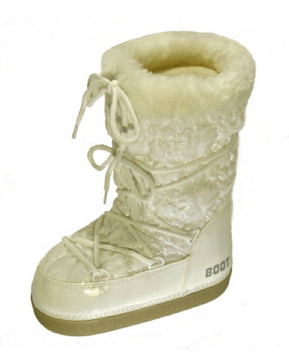 DOPOSCI MOONBOOT BIANCO CON BOLLE