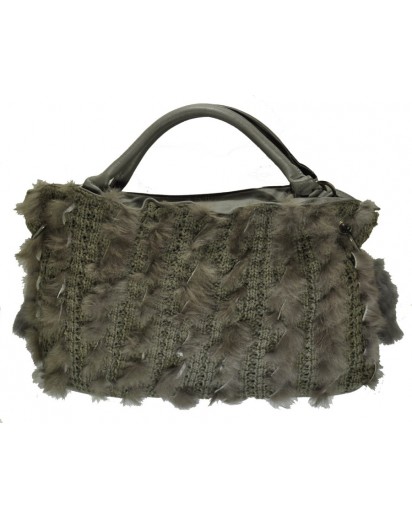 BORSA IN LAPIN + MAGLIA TAUPE