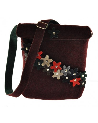 BORSA FELTRO BORDO` + FIORI BORCHIATI