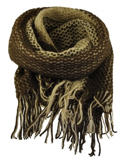 SCIARPA LANA BICOLORE MARRONE/BEIGE