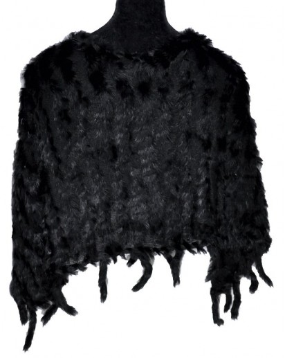 PONCHO LAPIN CON CODINE NERO