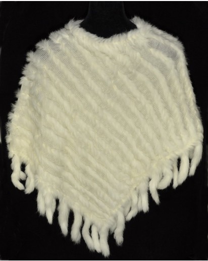 PONCHO LAPIN CON CODINE BIANCO