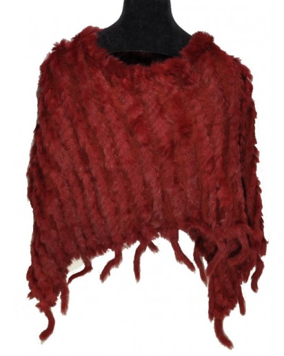 PONCHO LAPIN CON CODINE BORDO`