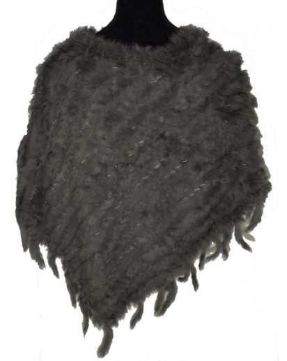 PONCHO LAPIN CON CODINE GRIGIO