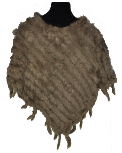 PONCHO LAPIN CON CODINE TAUPE