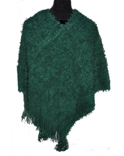 PONCHO IMITAZIONE MONGOLIA VERDE