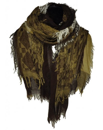 SCIARPA BICOLRE MARRONE - BEIGE