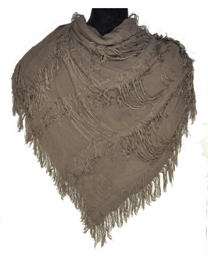 SCIARPA CON FRANGIE TAUPE