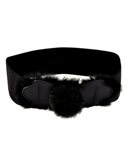 CINTURA ELASTICIZZATA PONPON LAPIN NERO