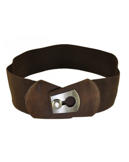 CINTURA ELASTICIZZATA FIBBIA FORO MARRON