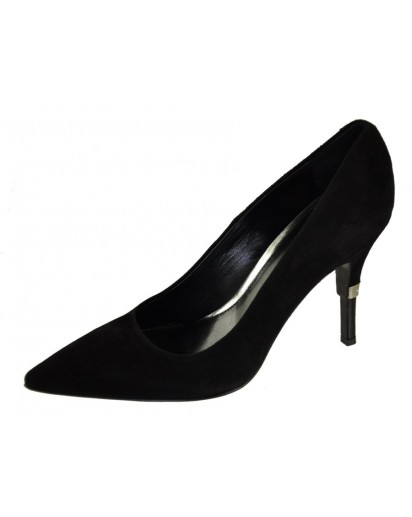 SCARPA DECOLTE` CAMOSCIO NERO TACCO 90