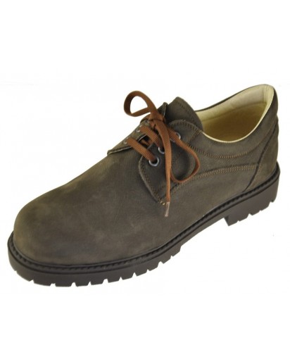 SCARPA DERBY NABUK CAFFE` ALLACCIATA