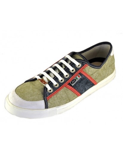 SNEAKER TELA BEIGE/BLU