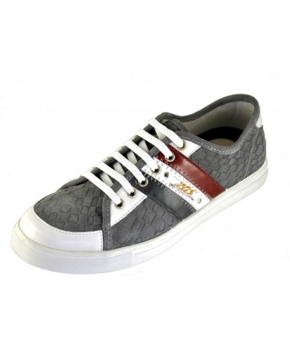 SNEAKER PELLE SCAMOSCIATA GRIGIA