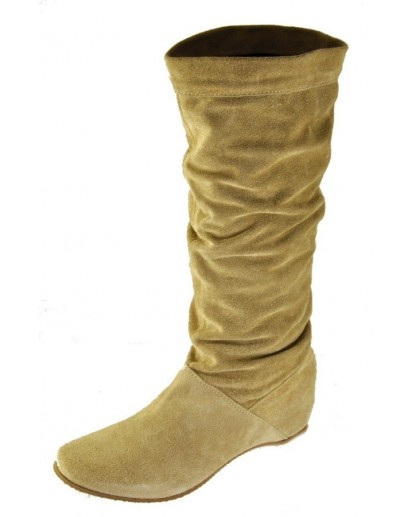 STIVALE PELLE SCAMOSCIATA BEIGE