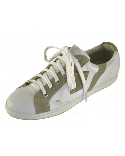 SNEAKER PELLE BIANCO - CORALLO
