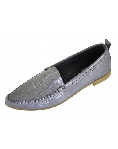 MOCASSINO IN VERNICE CROCCO GRIGIO