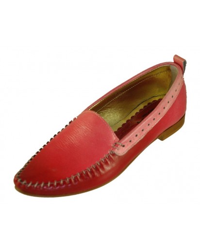 MOCASSINO IN PELLE NAPLAK SFUM.ROSSO/BLU