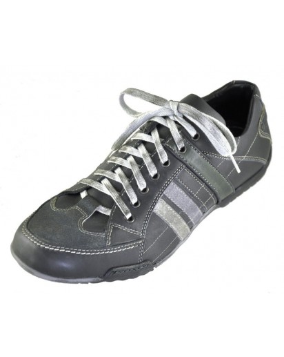 SNEAKER PELLE E CAMOSCIO NERO