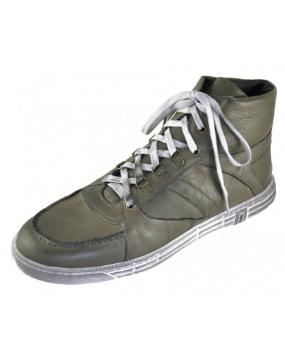 SNEAKER ALTO PELLE NAPPA COL.ARMY