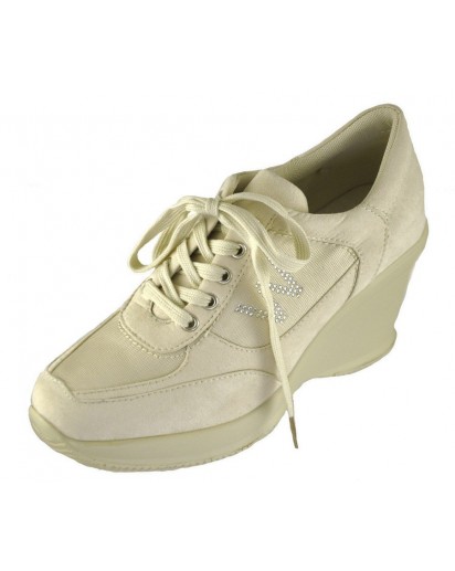 SNEAKER BEIGE ALLACCIATO