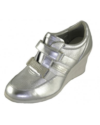 SNEAKER SILVER CON CINTURINI VELCRO