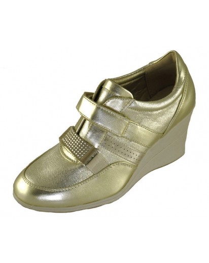 SNEAKER ORO CON CINTURINI VELCRO