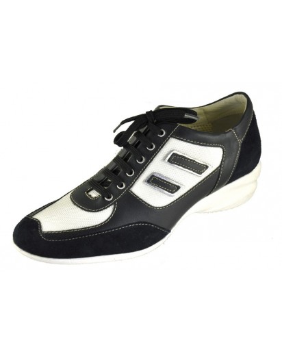 SNEAKER PELLE E CAMOSCIO BLU + TESSUTO