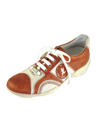 SNEAKER PELLE ROSSO/BIANCO