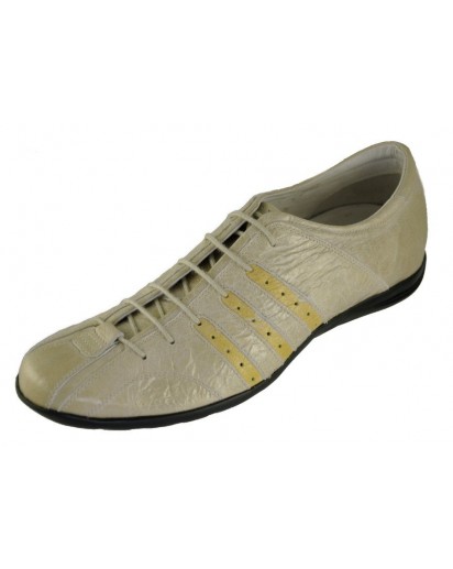 SNEAKER PELLE BEIGE + RIPORTINI GIALLINI