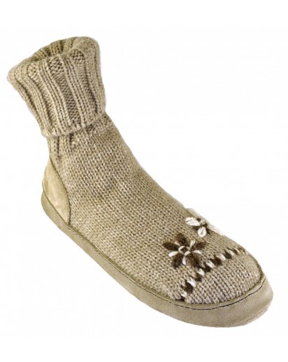 80FV CALZINO ECRU` RIC. BEIGE/MARRONE