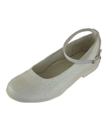 BALLERINA TESSUTO GLITTER BIANCO