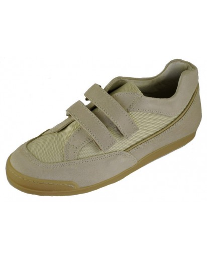 SNEAKER BIMBO PELLE E MAT.TECNICO SABBIA