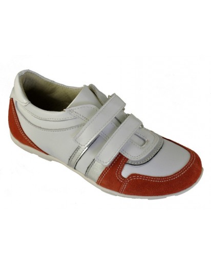 SCARPA CINT.VELCRO VERN.BIANCA E LAM.ARG