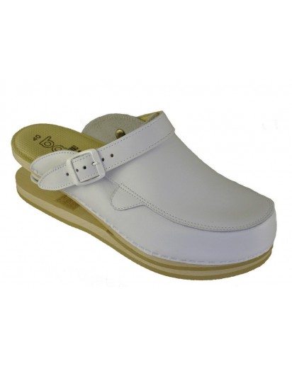 ZOCCOLO PELLE BIANCO CON MOLLE BALDO