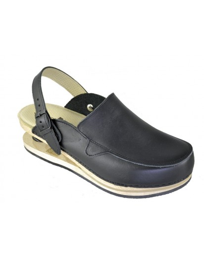 ZOCCOLO PELLE NERO CON MOLLE BALDO