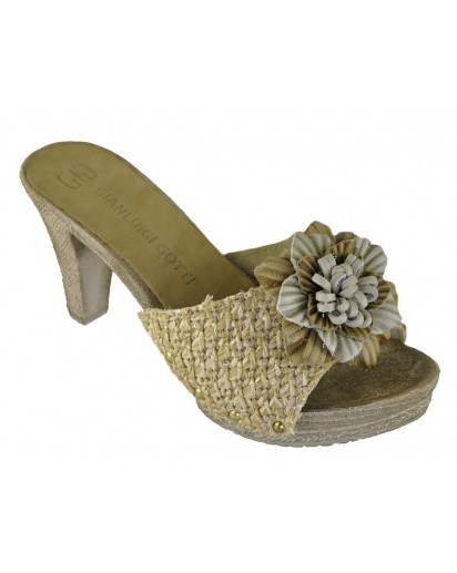 ZOCCOLO RAFIA MULTICOLOR BEIGE