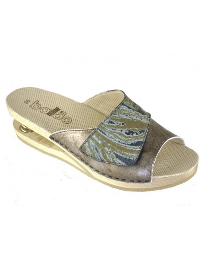 ZOCCOLO PELLE LAM.BRONZO + VELCRO E MOLL