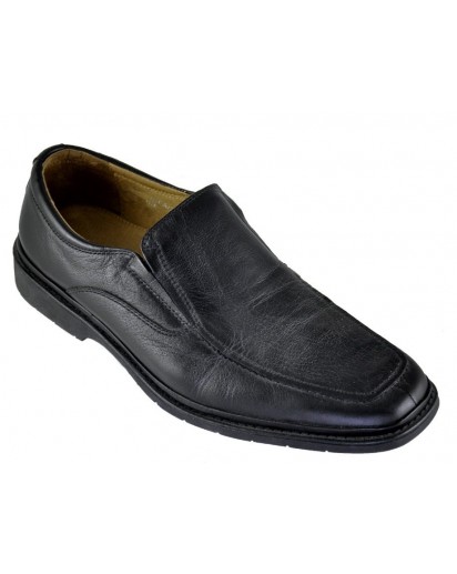 MOCASSINO PELLE NERA - SUOLA GOMMA