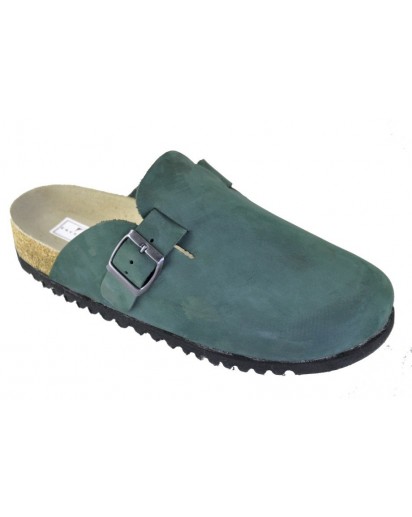 CIABATTONE CON FIBBIA CAMOSCIO TURCHESE