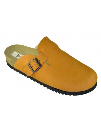 CIABATTONE CON FIBBIA VITELLO ARANCIO