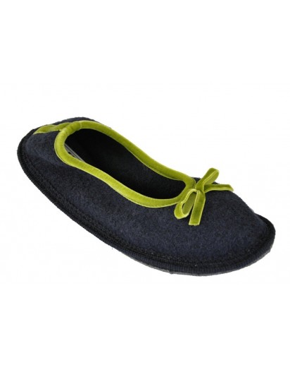 BALLERINA PANTOFOLA BLU BORDO VERDE LE C