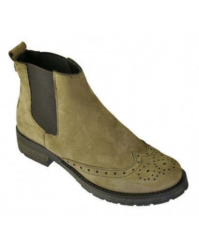 STIVALETTO NABUK TAUPE CON ELAS.LATERALE